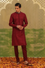 Mayassar - Burgundy Maroon Kurta Pajama