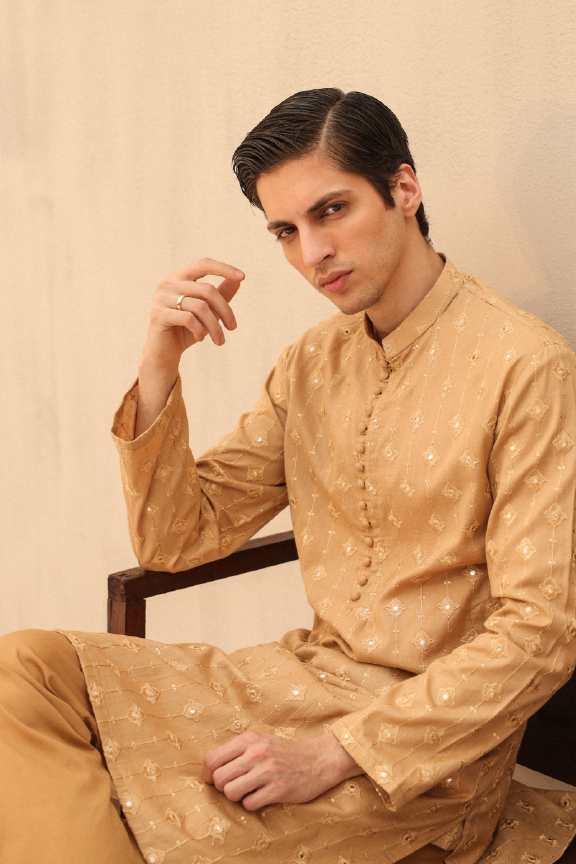 Mayassar - Canary Gold Kurta Pajama
