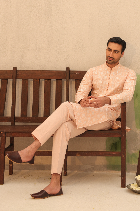 Mayassar - Pale Pink Kurta Pajama
