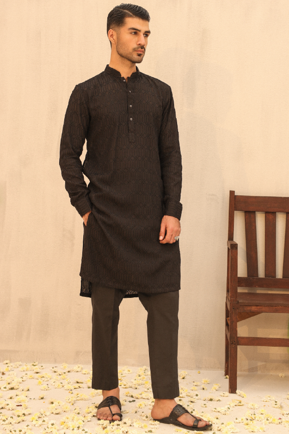 Mayassar - Jade Black Kurta Pajama