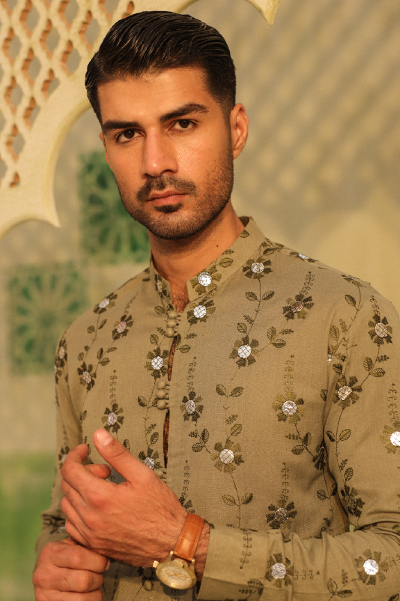 Mayassar - Olive Green Kurta Pajama