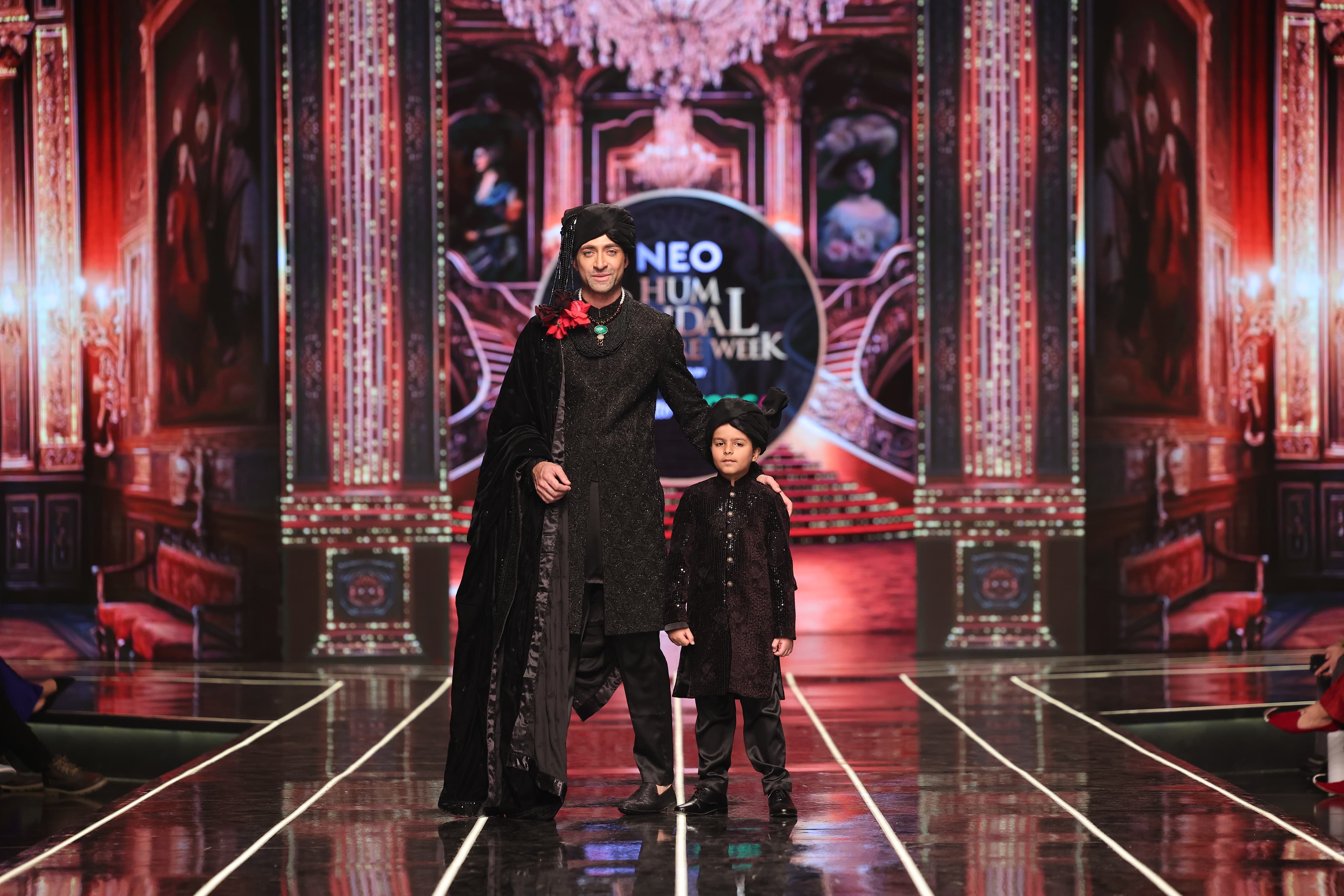 ER-127 Black Jacquard Embellished Sherwani