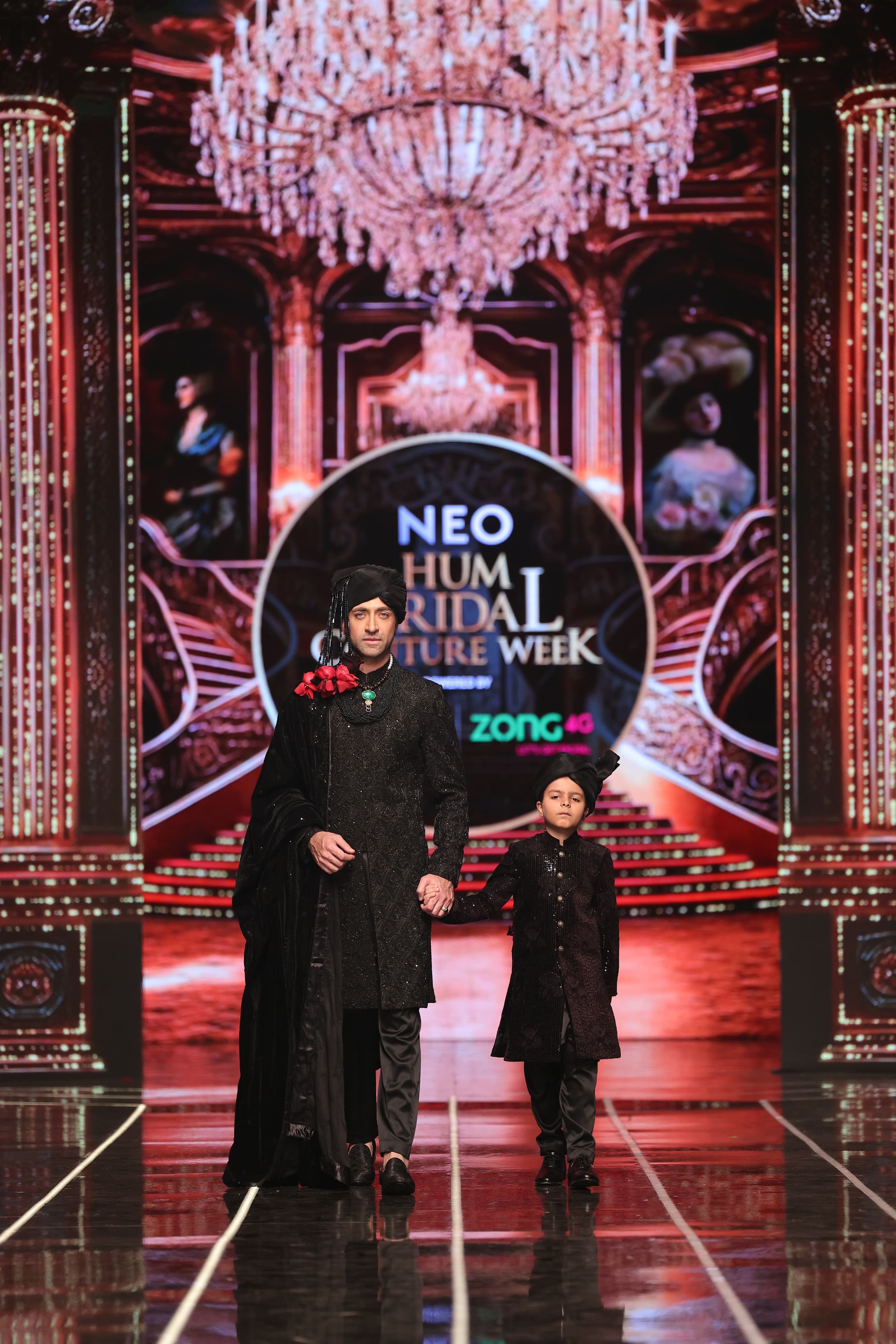 ER-127 Black Jacquard Embellished Sherwani