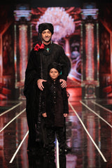 ER-127 Black Jacquard Embellished Sherwani