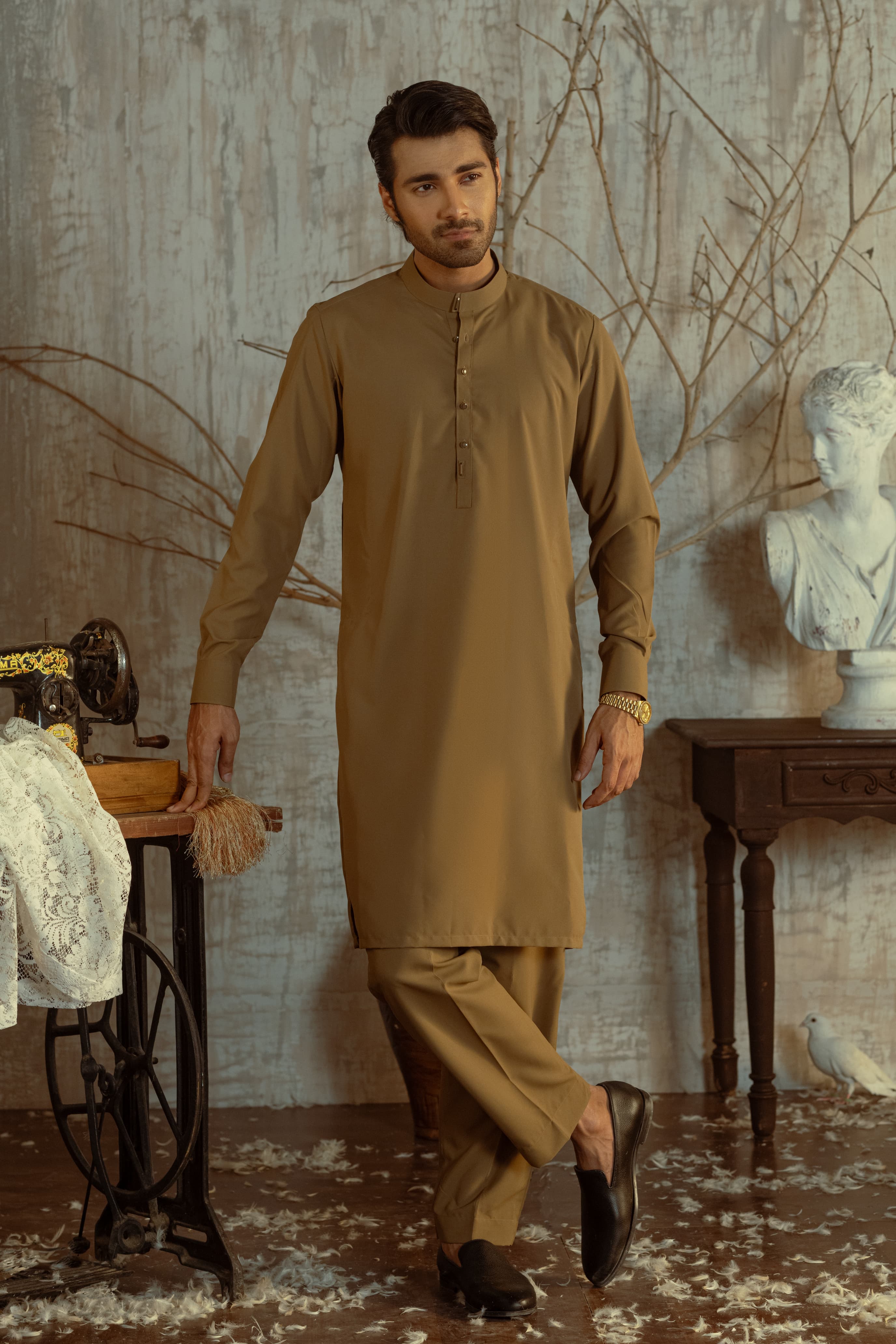 Bahisht - Camel Kurta pajama