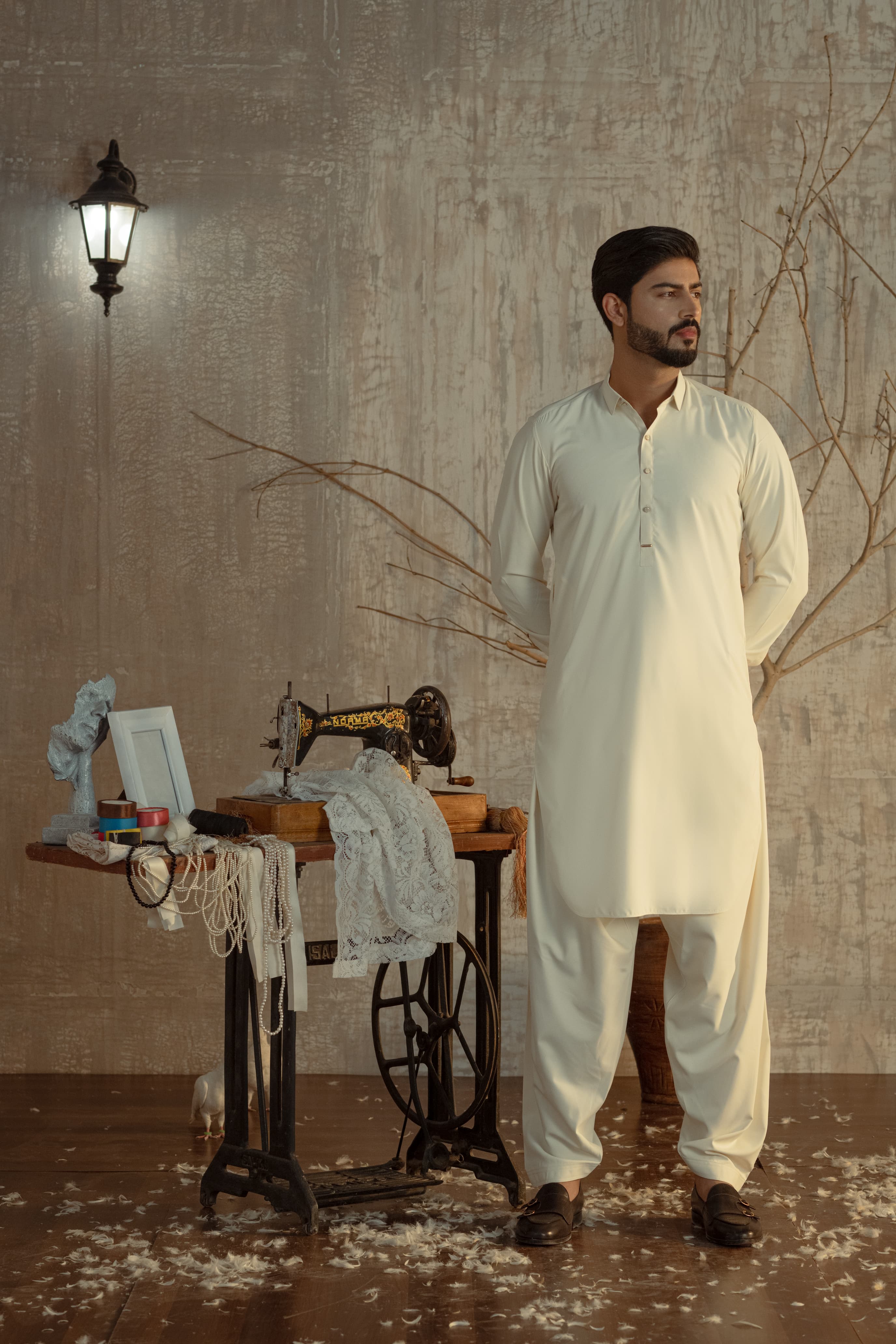 Bahisht - Cream Kurta pajama
