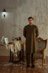 Bahisht - Olive Green Kurta pajama