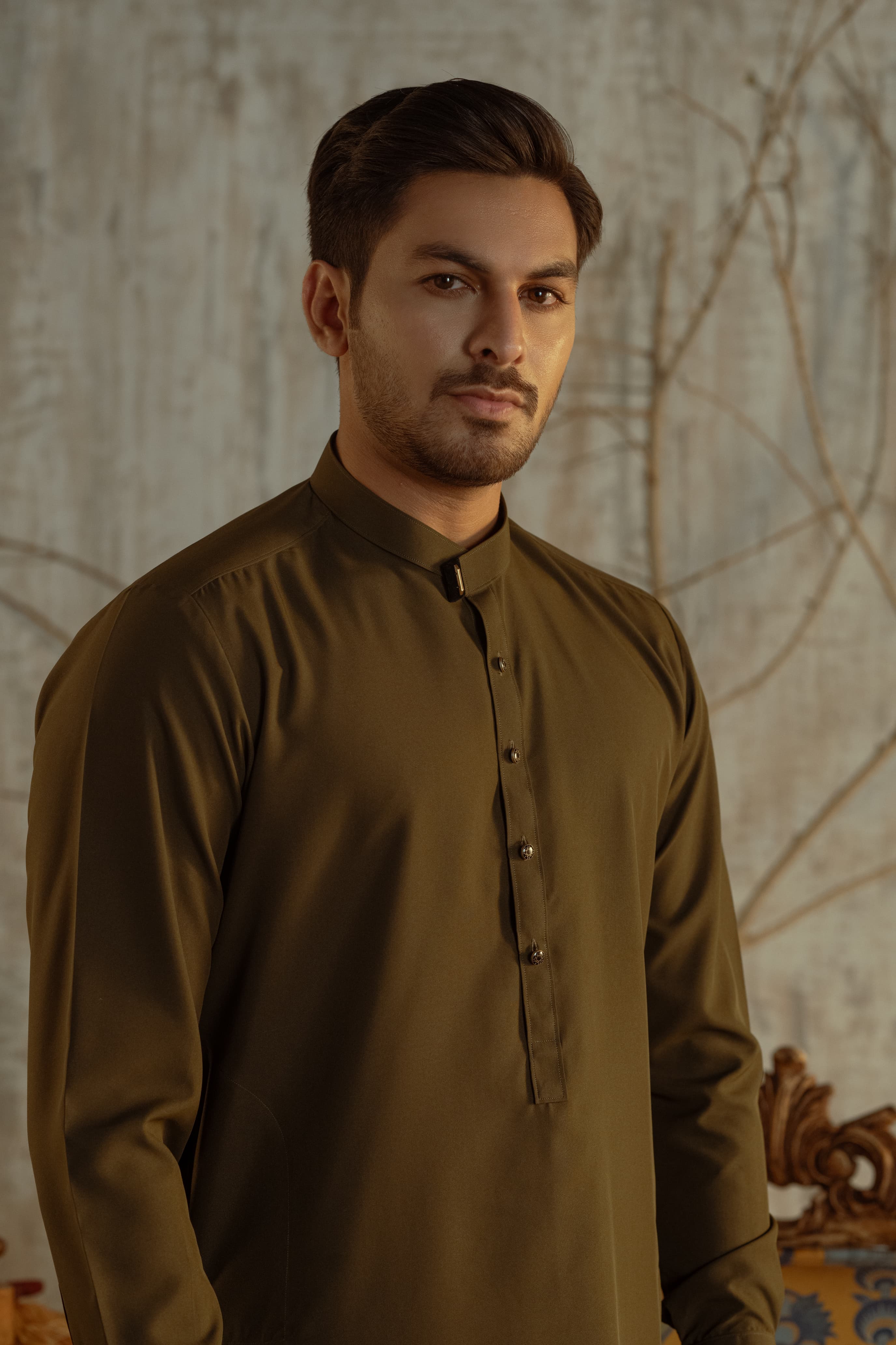 Bahisht - Olive Green Kurta pajama