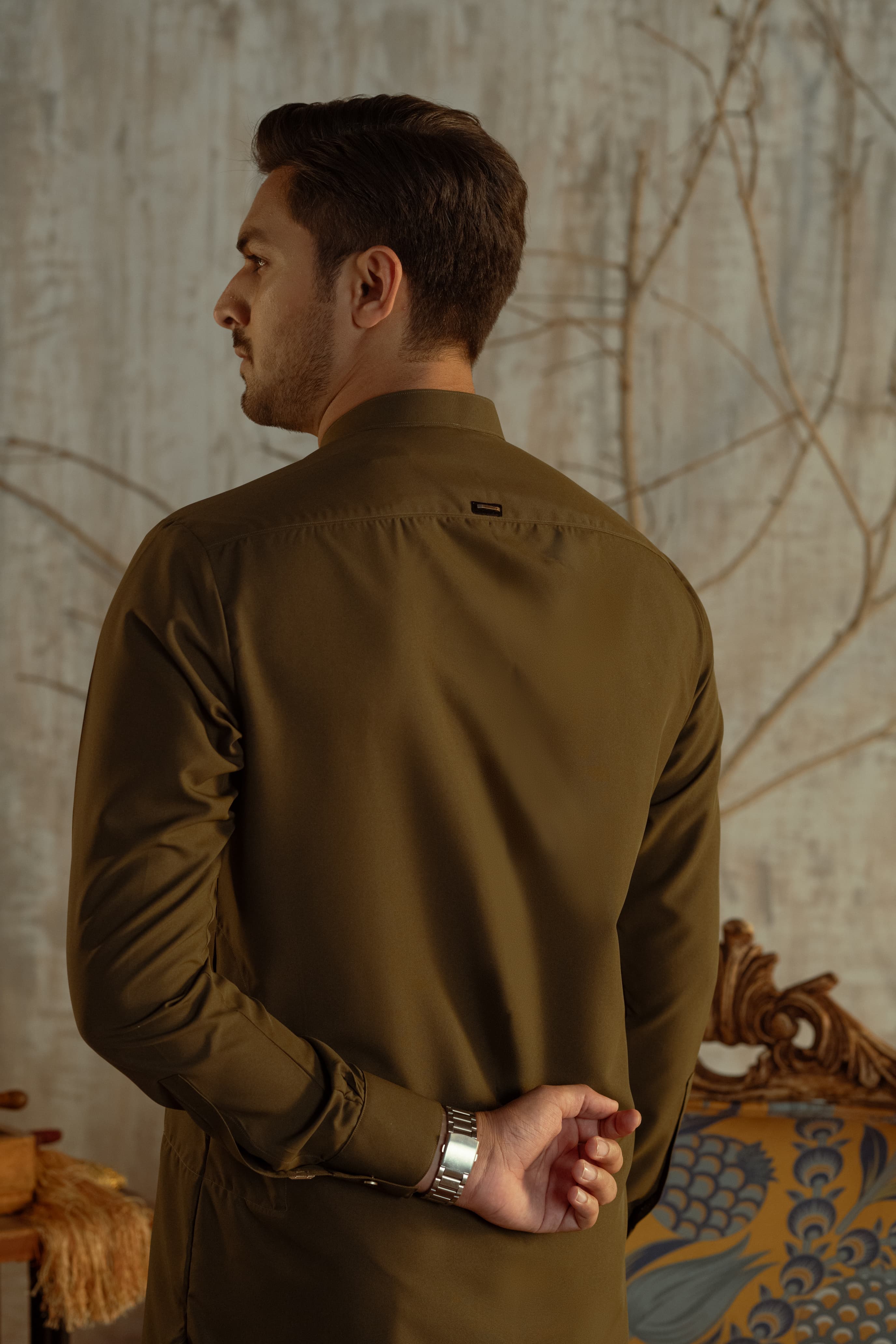 Bahisht - Olive Green Kurta pajama