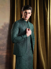 Musarrat - Hunter Green Embroidered Kurta Pajama