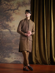 Musarrat - Brown Embroidered Kurta Pajama