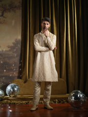 Musarrat - Beige Embroidered Kurta Pajama