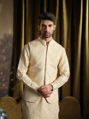 Musarrat - Beige Embroidered Kurta Pajama