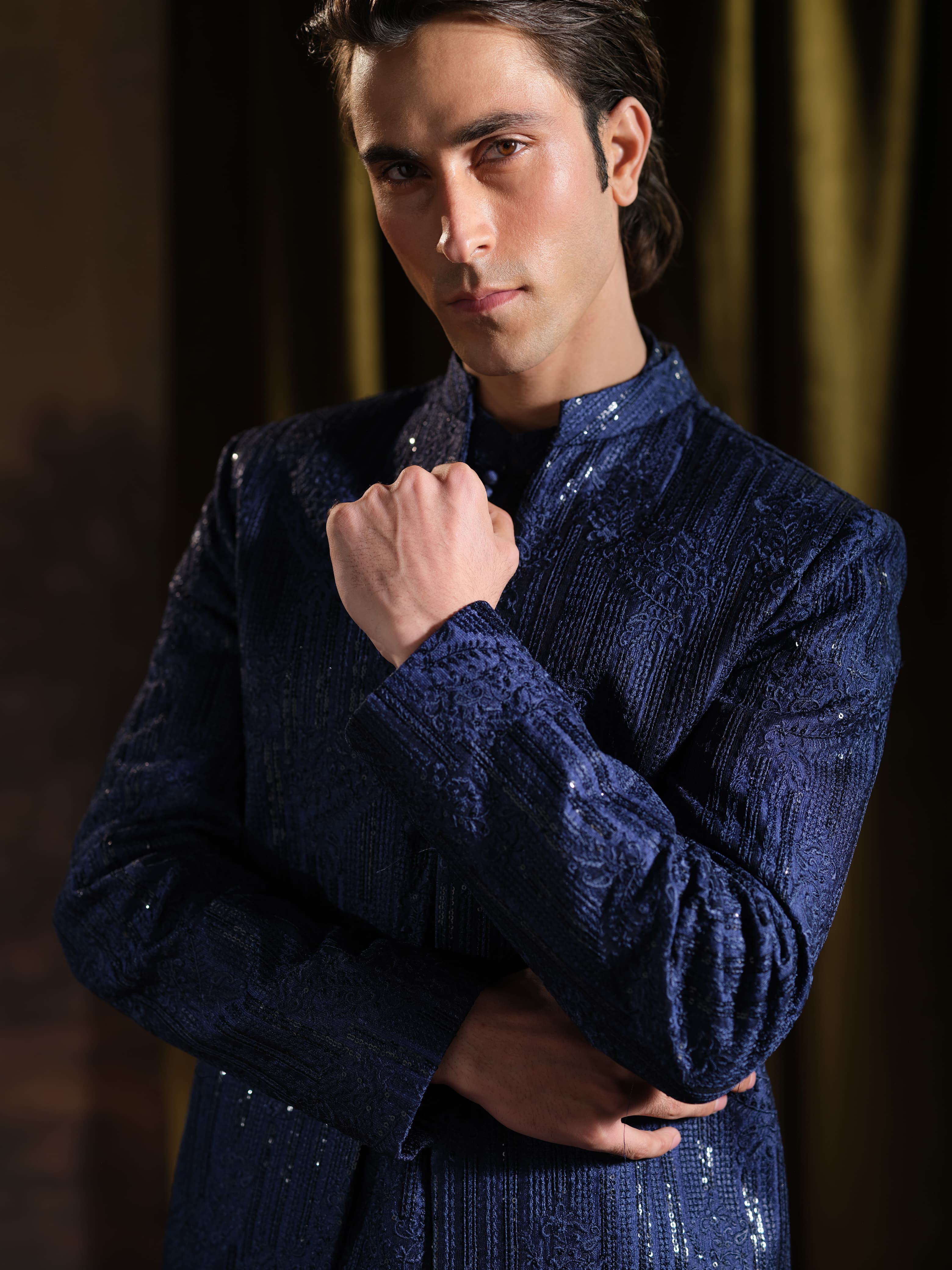 Musarrat - Blue Embroidered Kurta Pajama