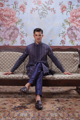 Muqabil - Echo Gray Embroidered Kurta Pajama