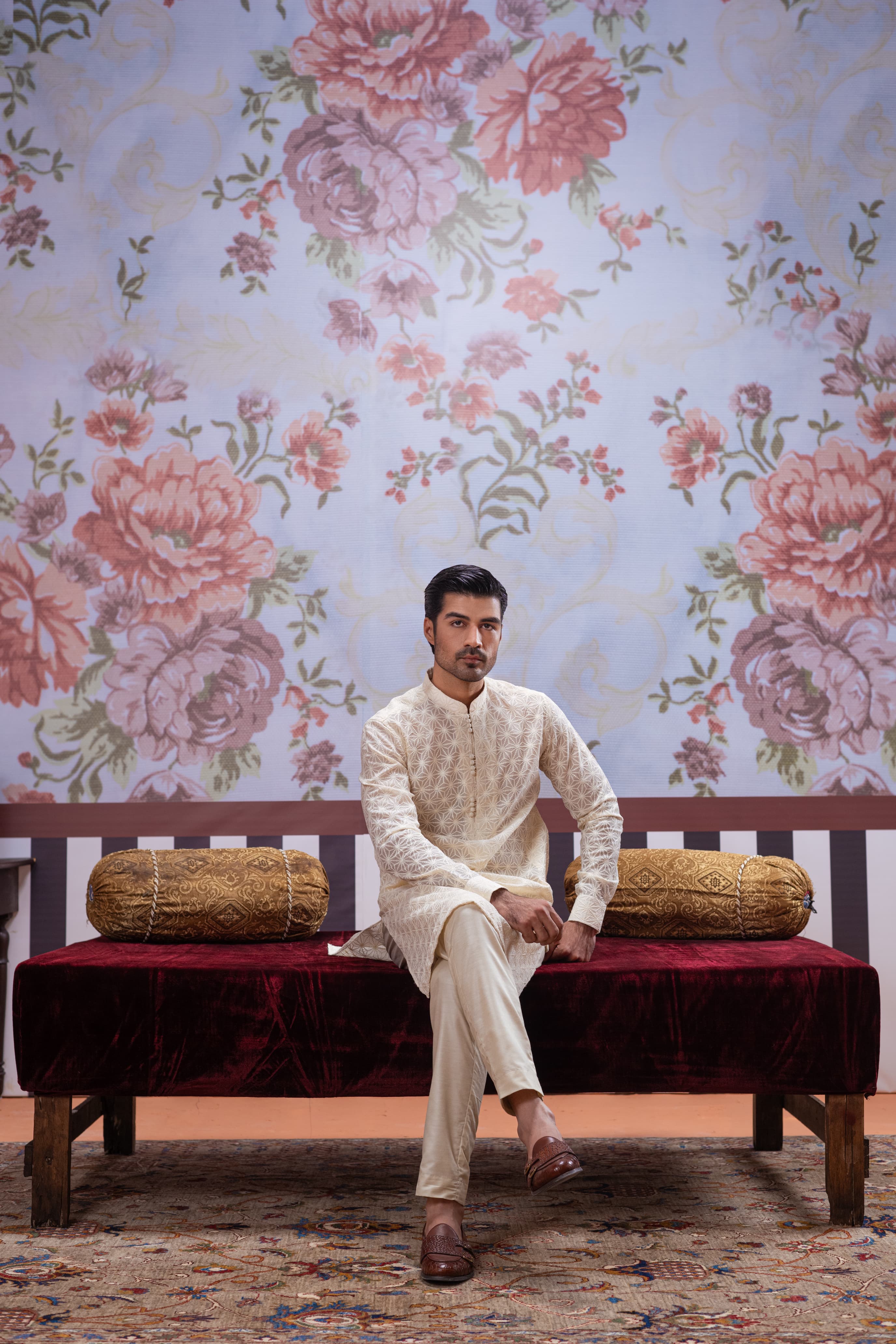 Ivory Embroidered Kurta Pajama