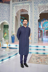 ED25 - Nevy Blue Embroidered Kurta Pajama