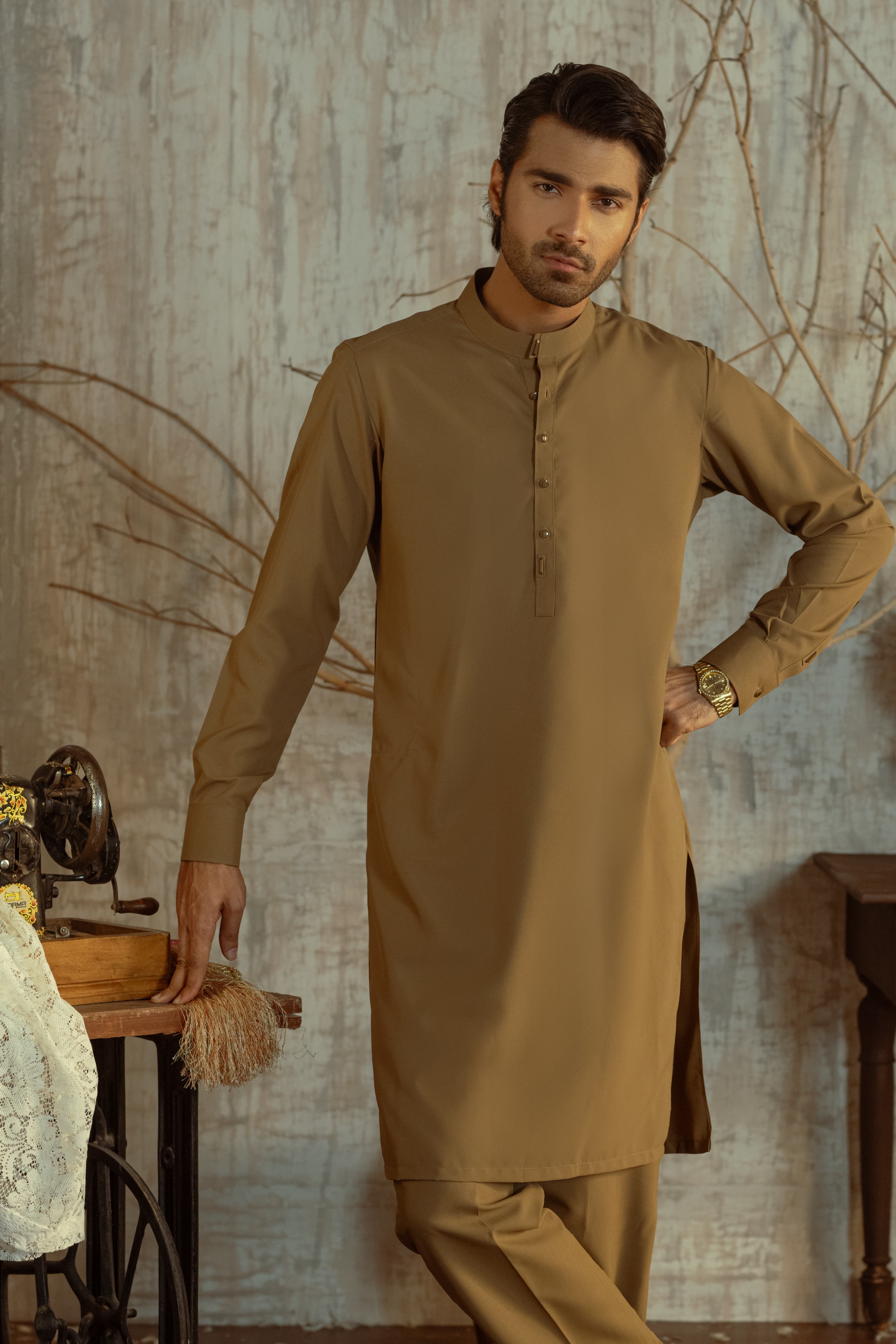 Bahisht - Camel Kurta pajama