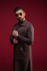 Dark Brown Slub Waistcoat