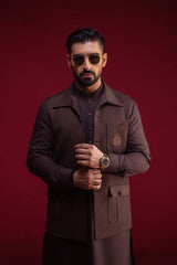 Dark Brown Slub Waistcoat