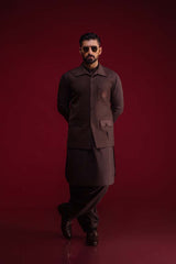 Dark Brown Slub Waistcoat