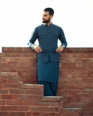 Dadu Ka Ghar - Waistcoat with Kameez Shalwar - 10