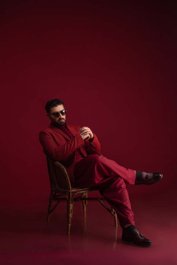 Burgundy Slub Blazer