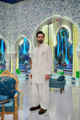 ED25 - Linen Flapper Kurta Pajama with Waistcoat