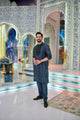 ED25 - Embroidered Aegean Blue Kurta Pajama