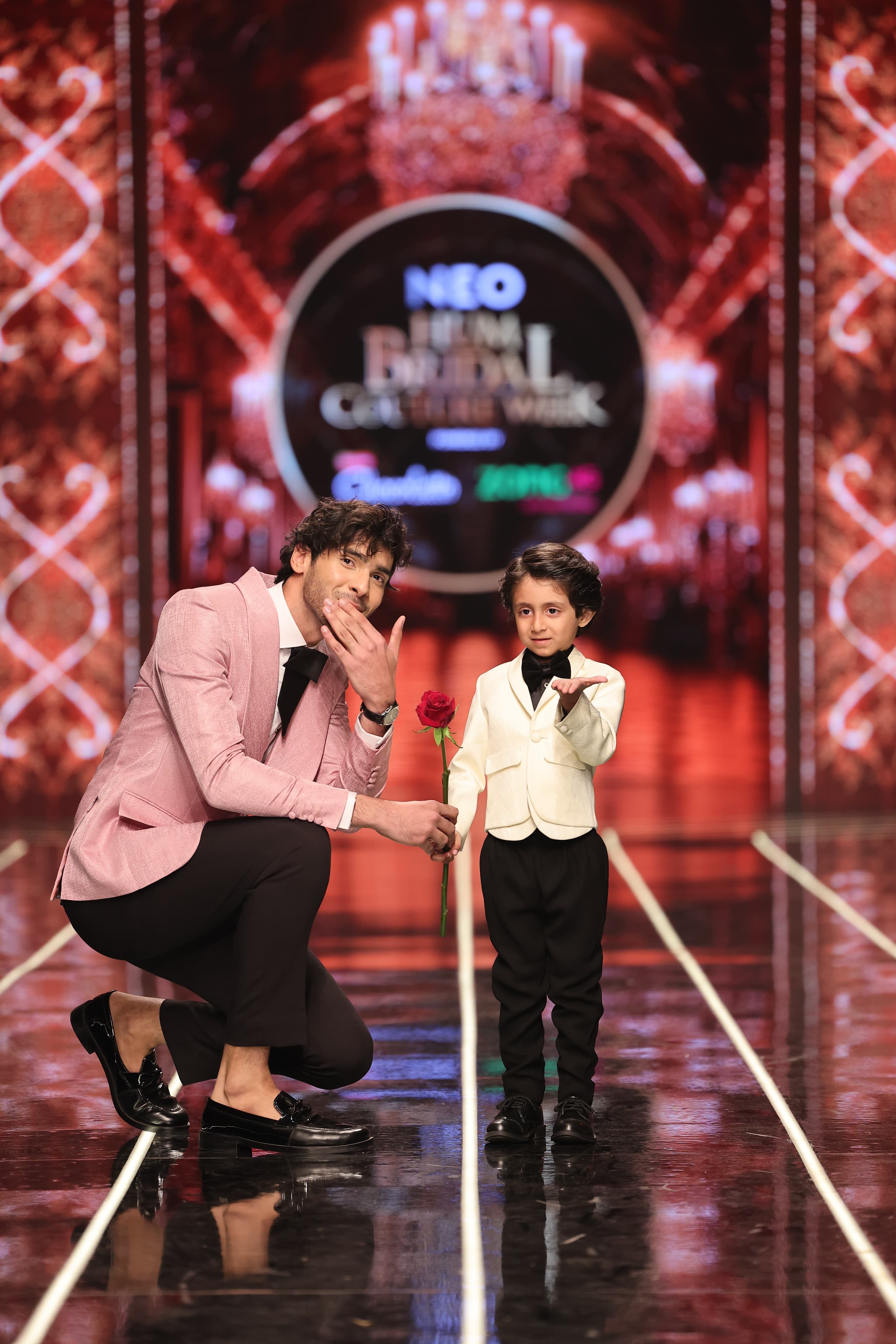 Bangla Bazaar | Salmon Pink Tuxedo Suit