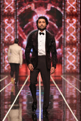 Bangla Bazaar | black embellished tuxedo suit