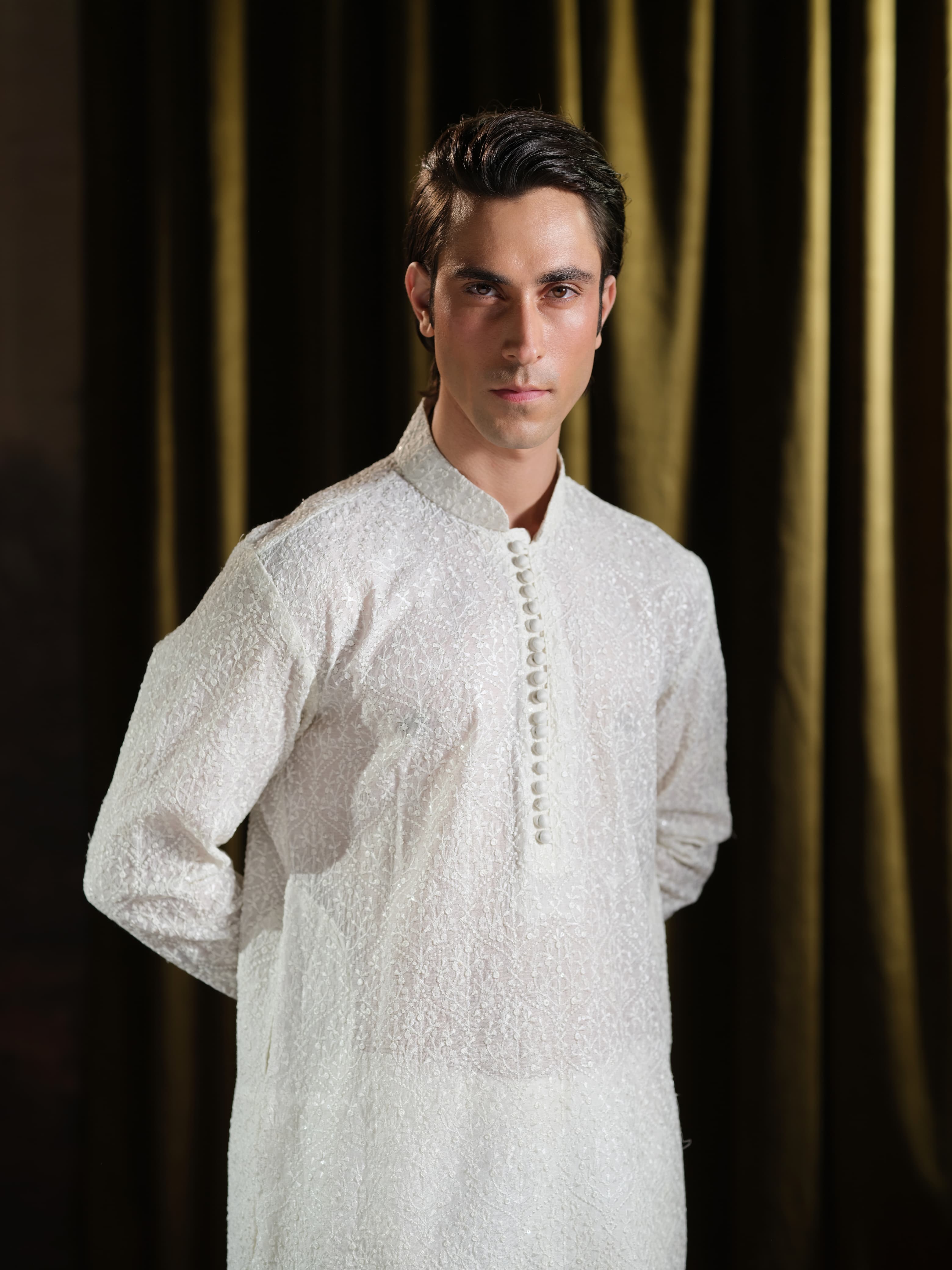 Musarrat - White Embroidered Kurta Pajama