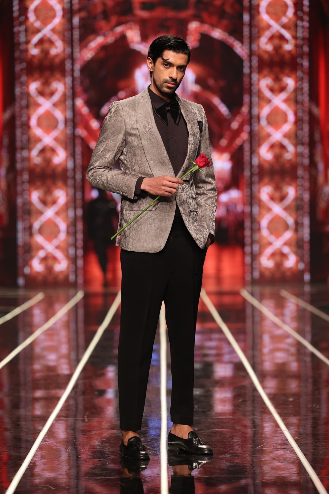 Bangla bazaar | fossil grey tuxedo suit