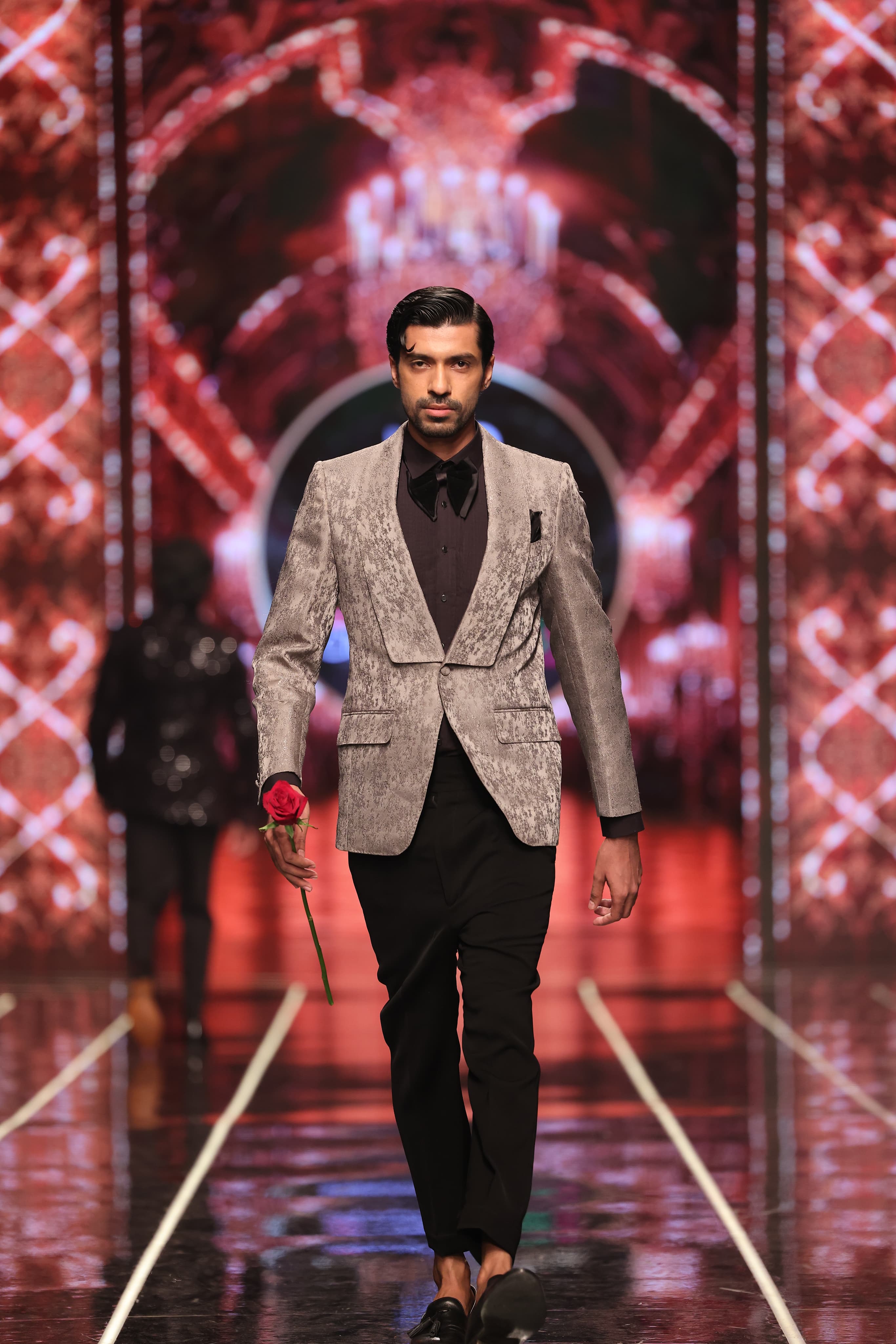 Bangla bazaar | fossil grey tuxedo suit