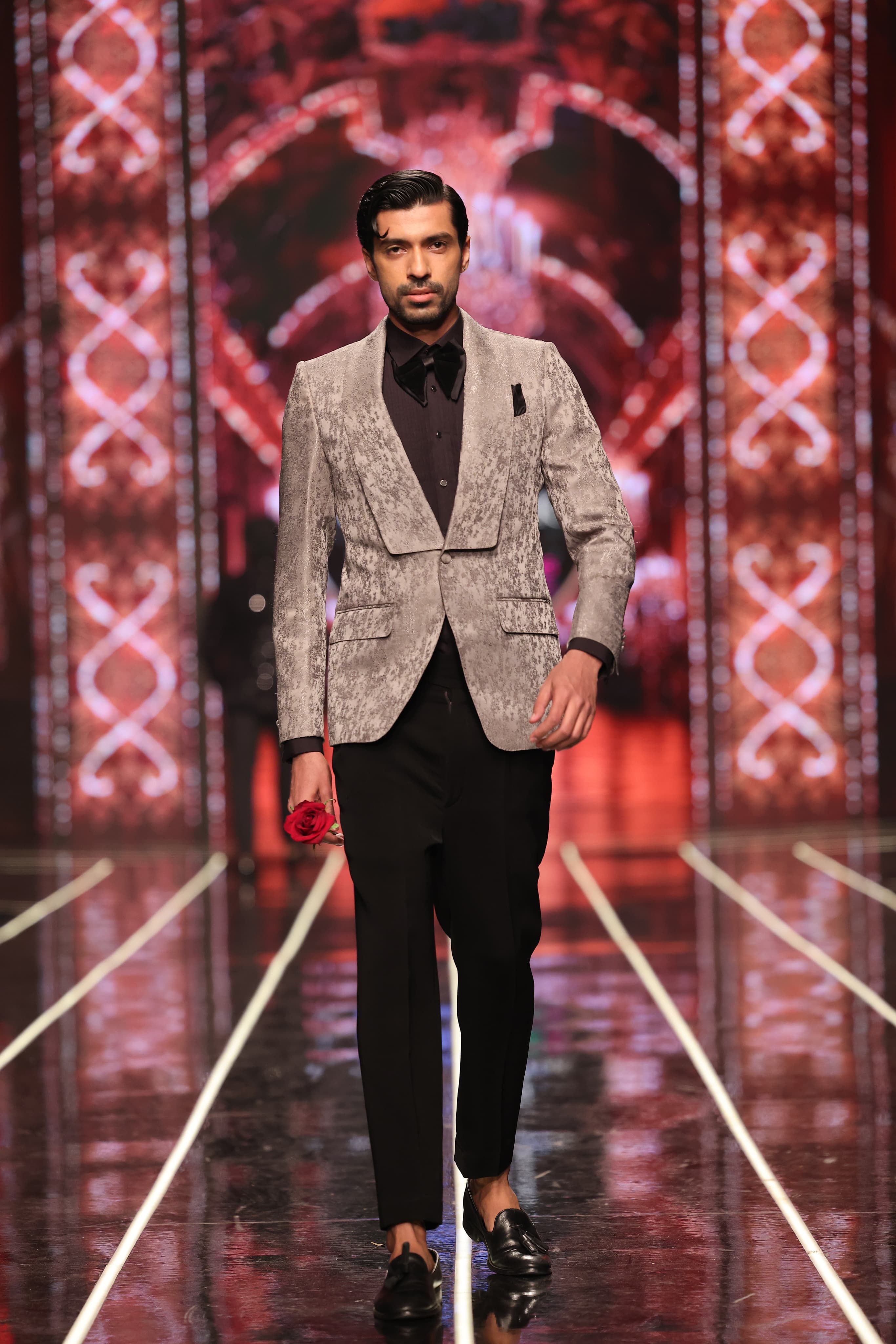 Bangla bazaar | fossil grey tuxedo suit